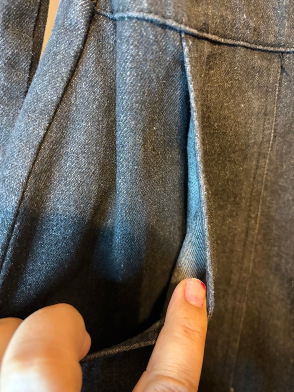 Pink Lily Dark Denim Button-Front Mini Dress - Charcoal Blue - Picture 5 of 9